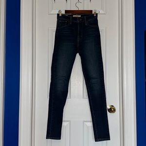 levi’s | mile high super skinny dark blue jeans in size 26